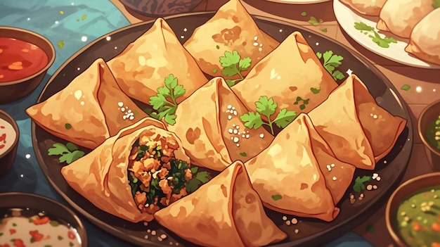 Indian Samosa and Fried Pastry