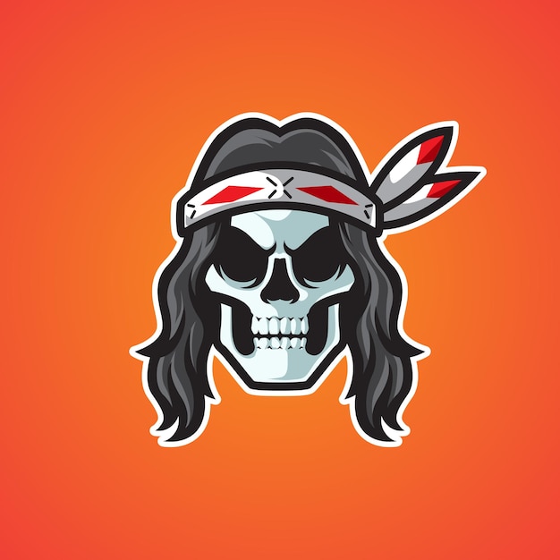 Indian Skull Head Mascot Logo