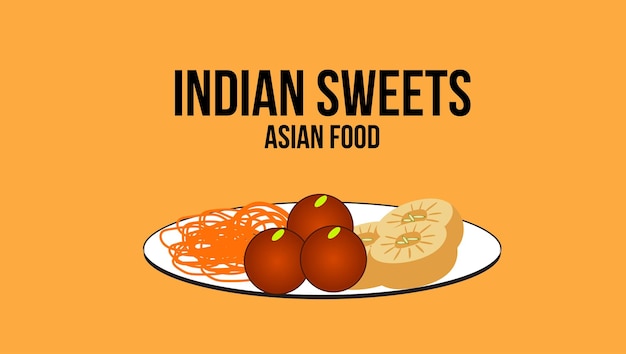 Indian sweets Asian food vector