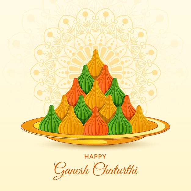 Indian Sweets Modak Mava Modak Thali for Ganesh Chaturthi