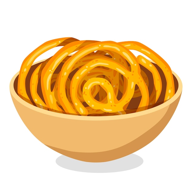 Indian traditional sweets jalebi Vector illustration