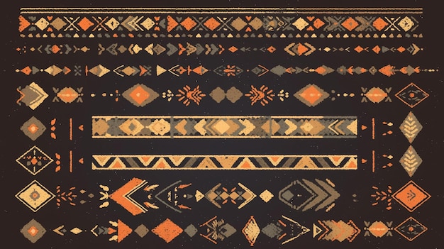 Indian warli patterns with tribal elements