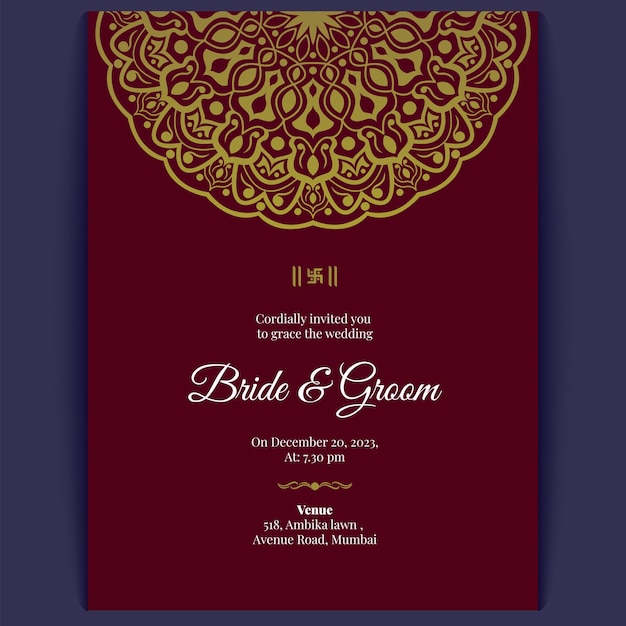 Vector indian wedding card design wedding invitation template