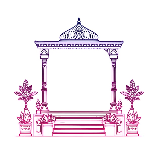 indian wedding floral mandap clip art