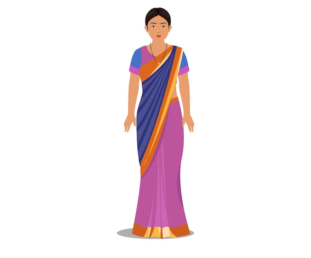 Indian Woman in Traditional Dress Saree