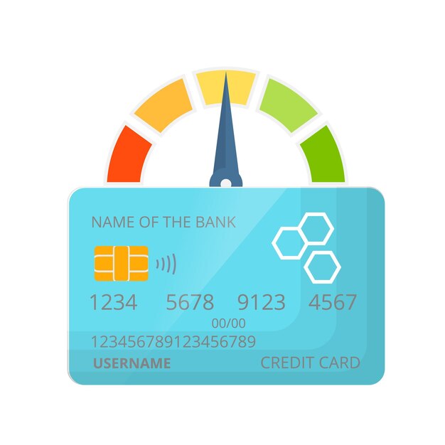 Vector indicator of credit score approval of solvency and creditworthiness