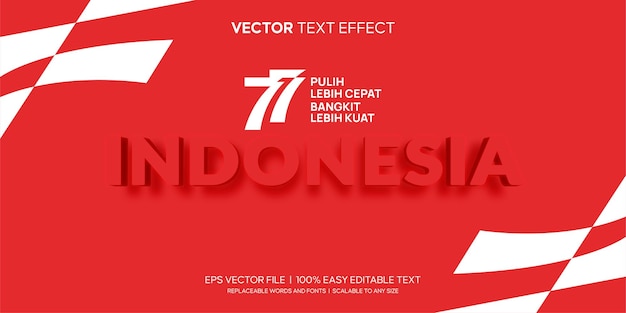 Indonesia 77 logo bold modern editable text effect