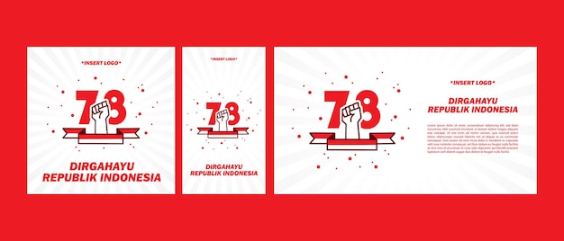 Indonesia 78th Independence Day Vector Social Media Template