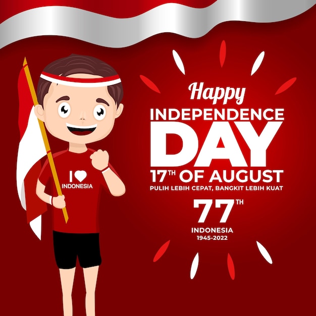 Indonesia Banner Happy Independence day August 17