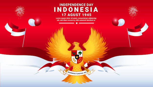 Indonesia celebrate indepencence day social media background 3