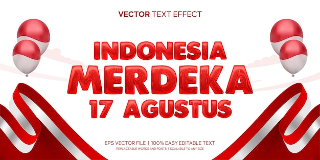 Indonesia celebration day editable text effect