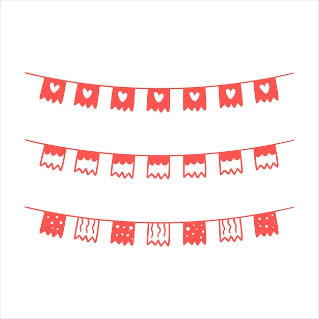 Indonesia flag on the ropes on white background Indonesia Garland Flag Indonesia Bunting Flag Ind