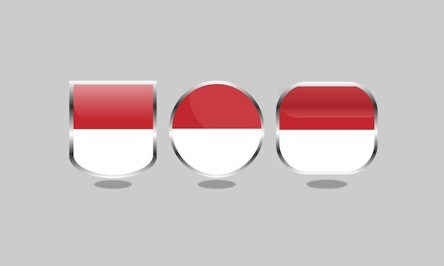 Indonesia Flag Silver Icon Badge