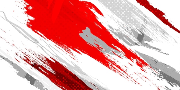 Indonesia Flag with Brush Concept Happy Indonesian Independence Day Flag of Indonesia in Grunge Style