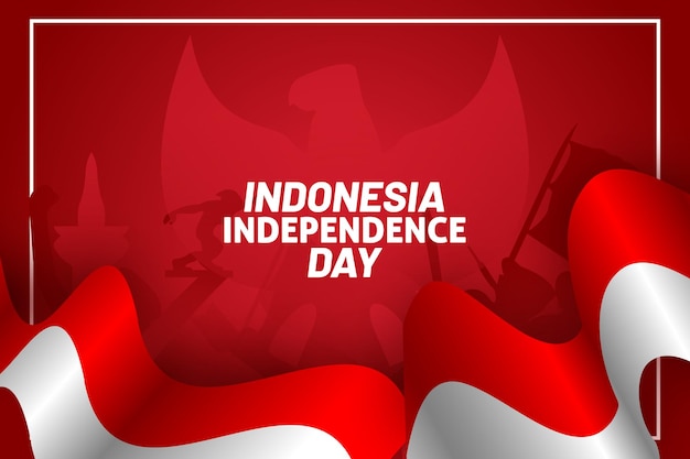 Indonesia happy Independence day red background