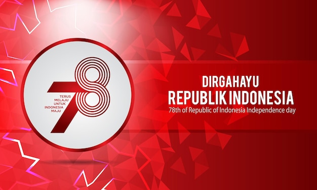 Indonesia independence day 17 august concept illustration78 years Indonesia independence day