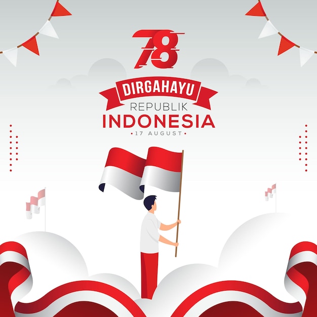 Indonesia Independence day banner celebration