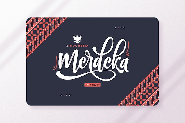 indonesia independence day card greeting template