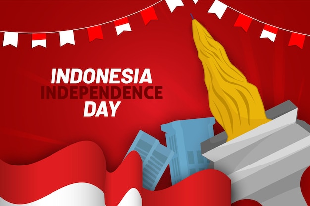 Indonesia Independence day national monument background