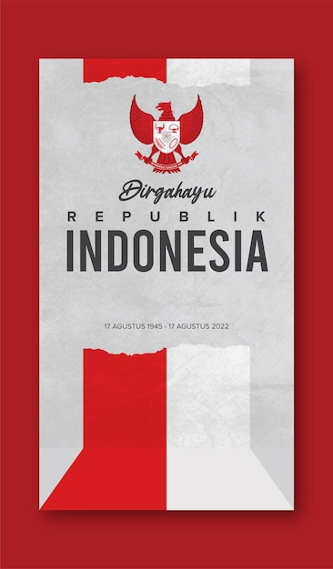 Indonesia independence day poster Dirgahayu kemerdekaan republik indonesia 17 agustus 1945 ke 77