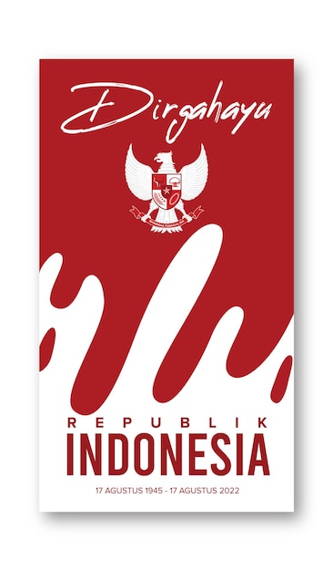 Indonesia independence day poster Dirgahayu kemerdekaan Republik Indonesia