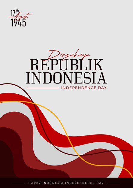 indonesia independence day poster template with national flag