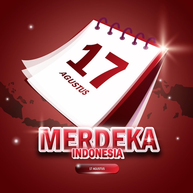 Indonesia independence day poster template