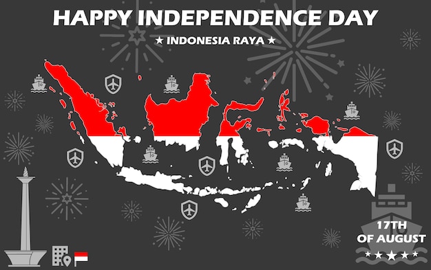 Indonesia independence day's Simple Vektor Flat Design