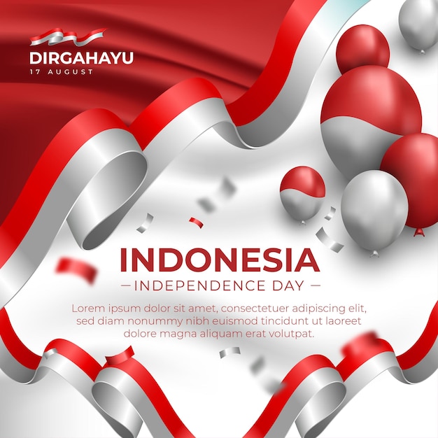 Indonesia Independence Day Social Media Flyer Banner