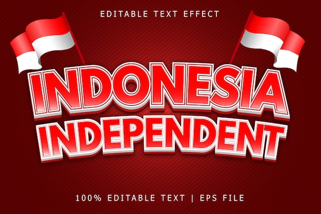 Indonesia Independent Editable Text Effect 3 Dimension Emboss Modern Style