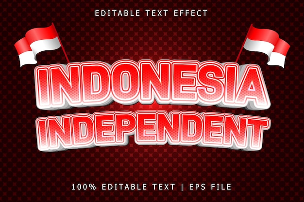 Indonesia Independent Editable Text Effect 3 Dimension Emboss Modern Style