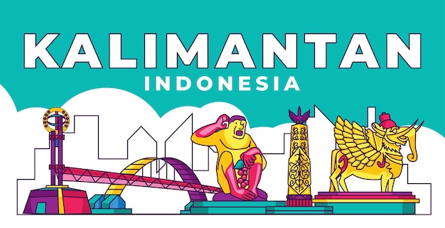 Indonesia kalimantan island city landmark