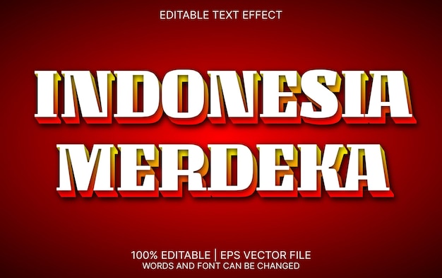 Indonesia merdeka text effect