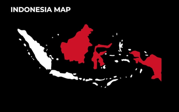 Indonesia National Flag Map Design Illustration Of Indonesia Country Flag Inside The Map vector