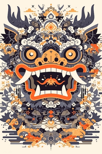 Vector indonesian balinese patterns with cultural designs