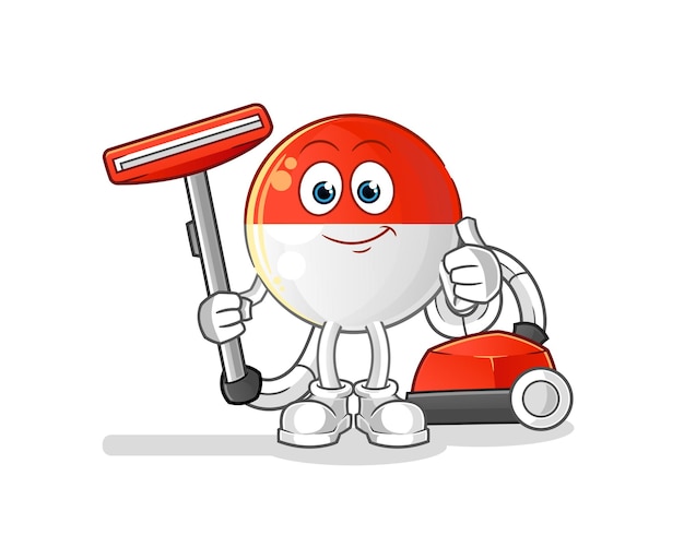 Indonesian flag clean with a vacuum . character vector