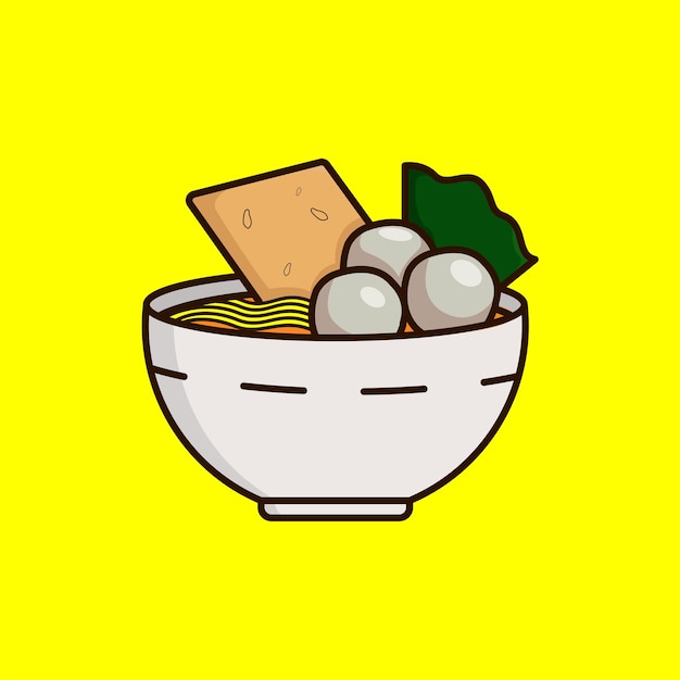 Indonesian food bakso illustration