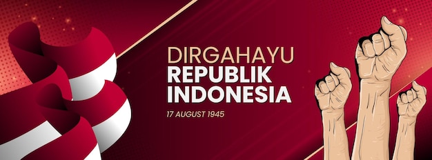 Indonesian independence day background vector banner