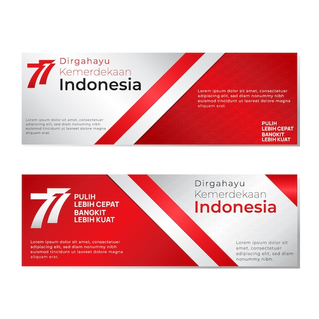 Indonesian Independence Day banner template. Dirgahayu Republik Indonesia Banner Template