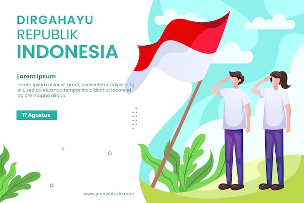 Indonesian independence day celebration banner background design