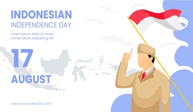 Indonesian independence day celebration banner background design