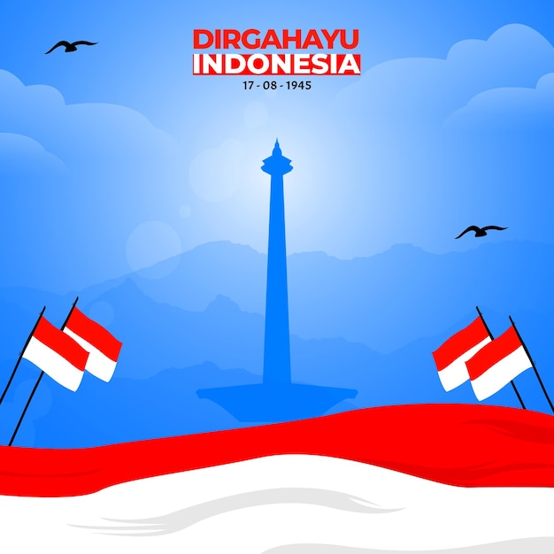 Indonesian Independence Day concept. 17 August, Happy Indonesia Independence day.