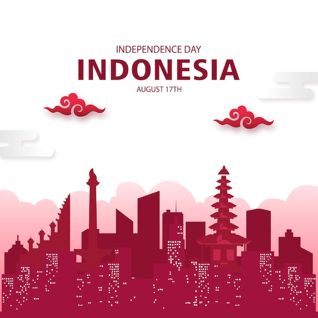 Indonesian Independence Day Illustration Vector Indonesian flag Indonesian National Day concept on 17 Augustx9