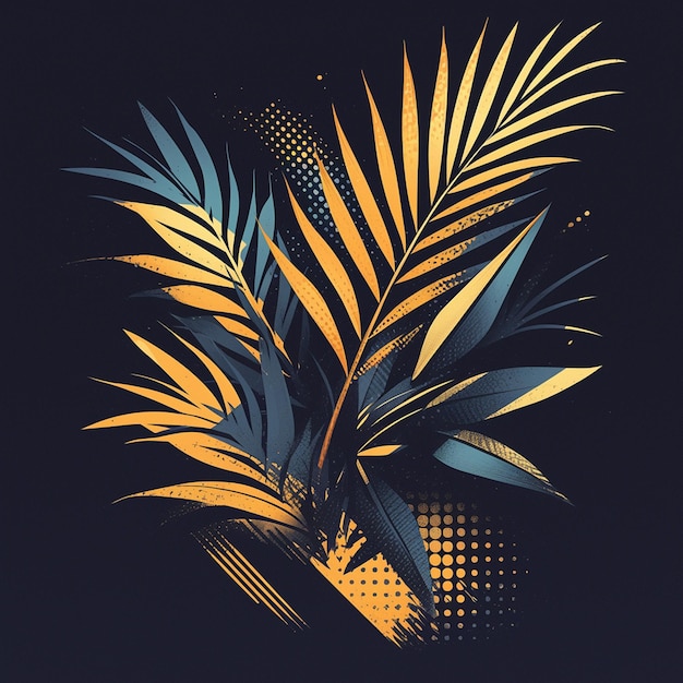 Vector indonesian lontar patterns with palm leaf designs