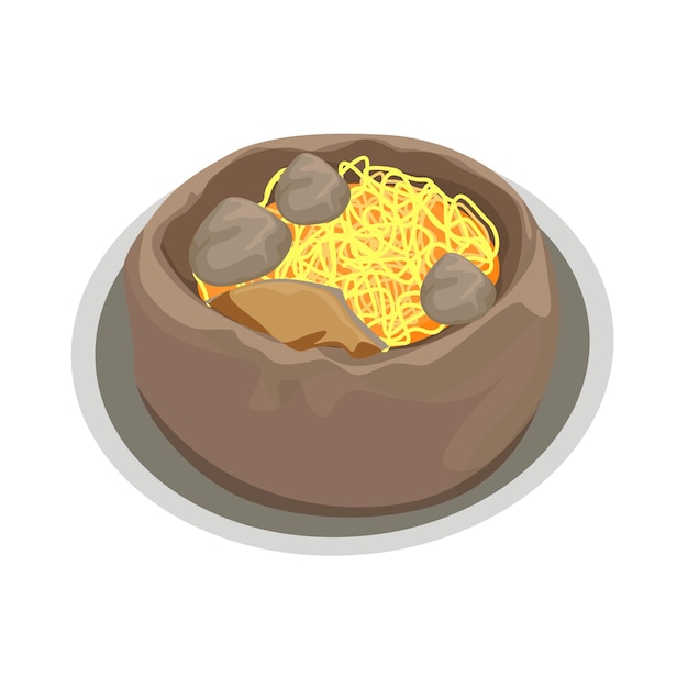 indonesian meatball bowl vector design