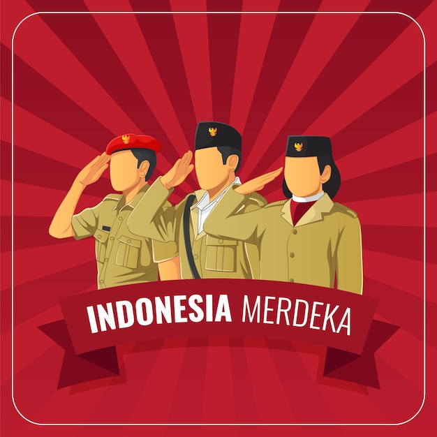 Indonesian republic independence day greetings card