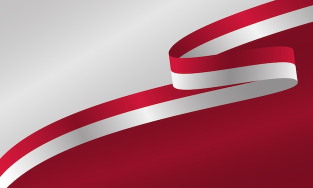 Indonesian ribbon flag style copy space background