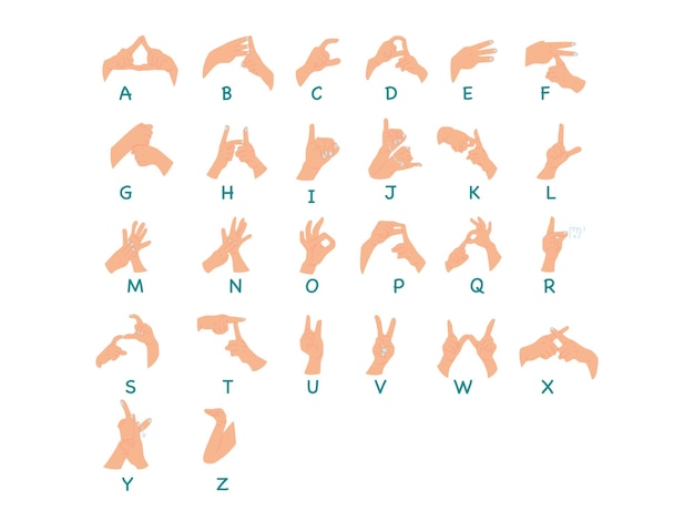 Vector indonesian sign language