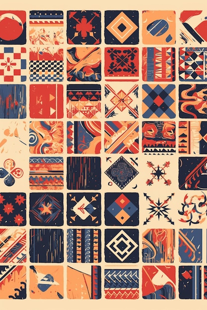 Vector indonesian sulawesi patterns with regional designs