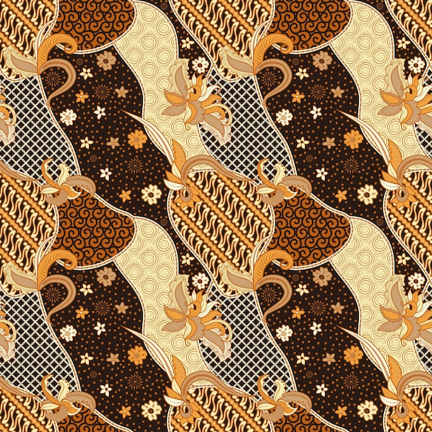 Indonesian traditional batik seamless pattern, Indonesian cultural pattern.